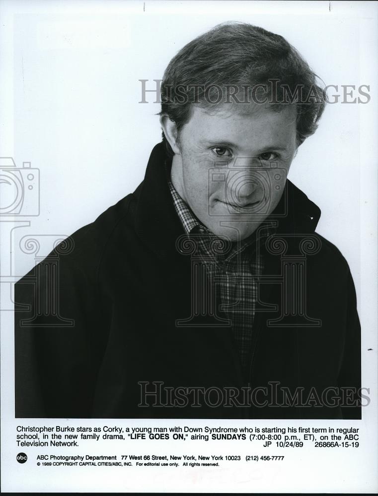 1989 Press Photo Christopher Burke stars as Corky in Life Goes On - cvp69108 - Historic Images