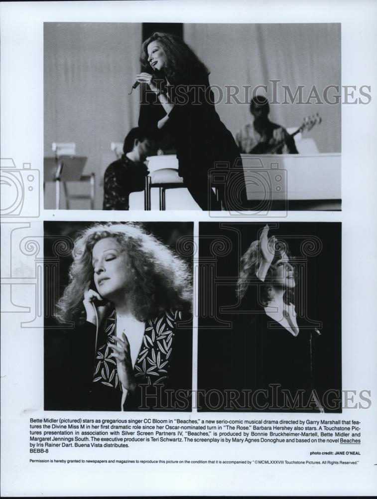 1989 Press Photo Bette Midler as CC Bloom in Beaches - cvp58819 - Historic Images