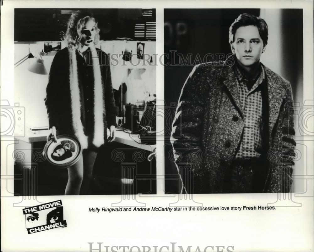 1990 Press Photo Molly Ringwald and Andrew McCarthy in "Fresh Horses" - Historic Images