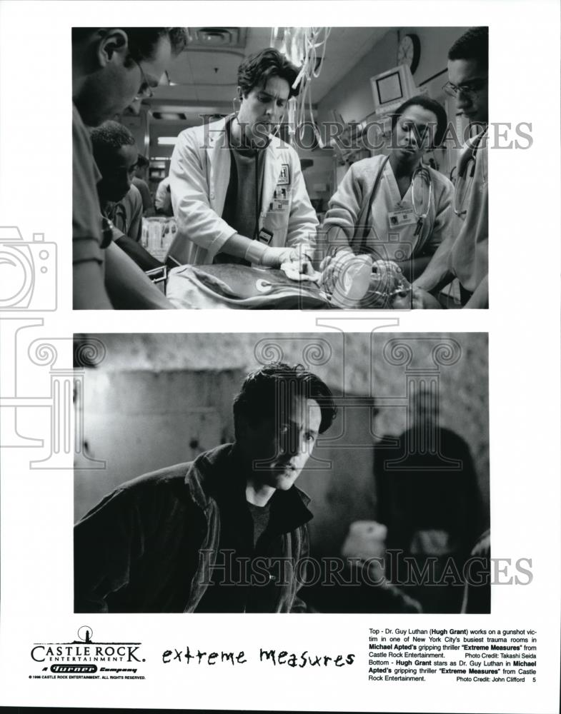 1996 Press Photo Hugh Grant Michael Apted in Extreme Measures - cvp42512 - Historic Images