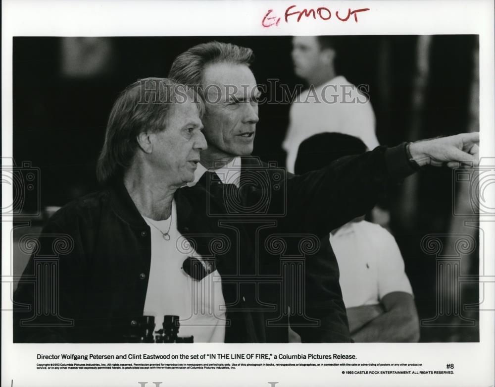 1993 Press Photo Director Wolfgang Petersen &amp; Clint Eastwood In The Line Of Fire - Historic Images