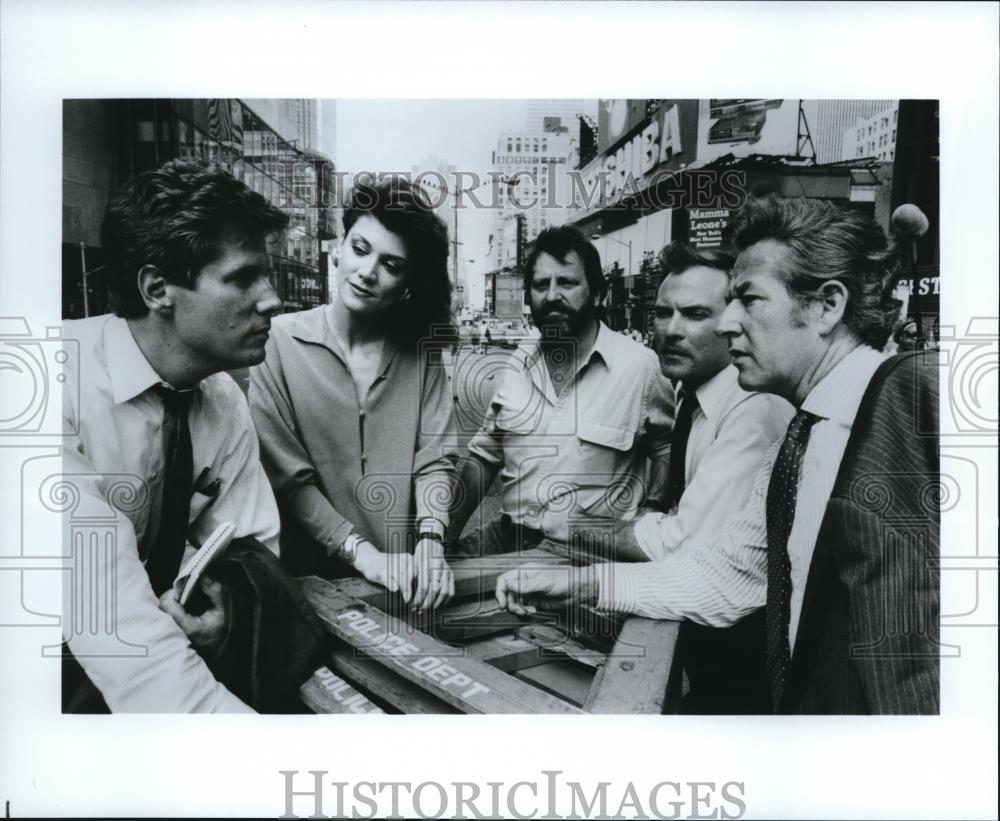 1988 Press Photo Dunlop, Bradford, Abramovitz, Paymar, Dunleavy in The Reporters - Historic Images