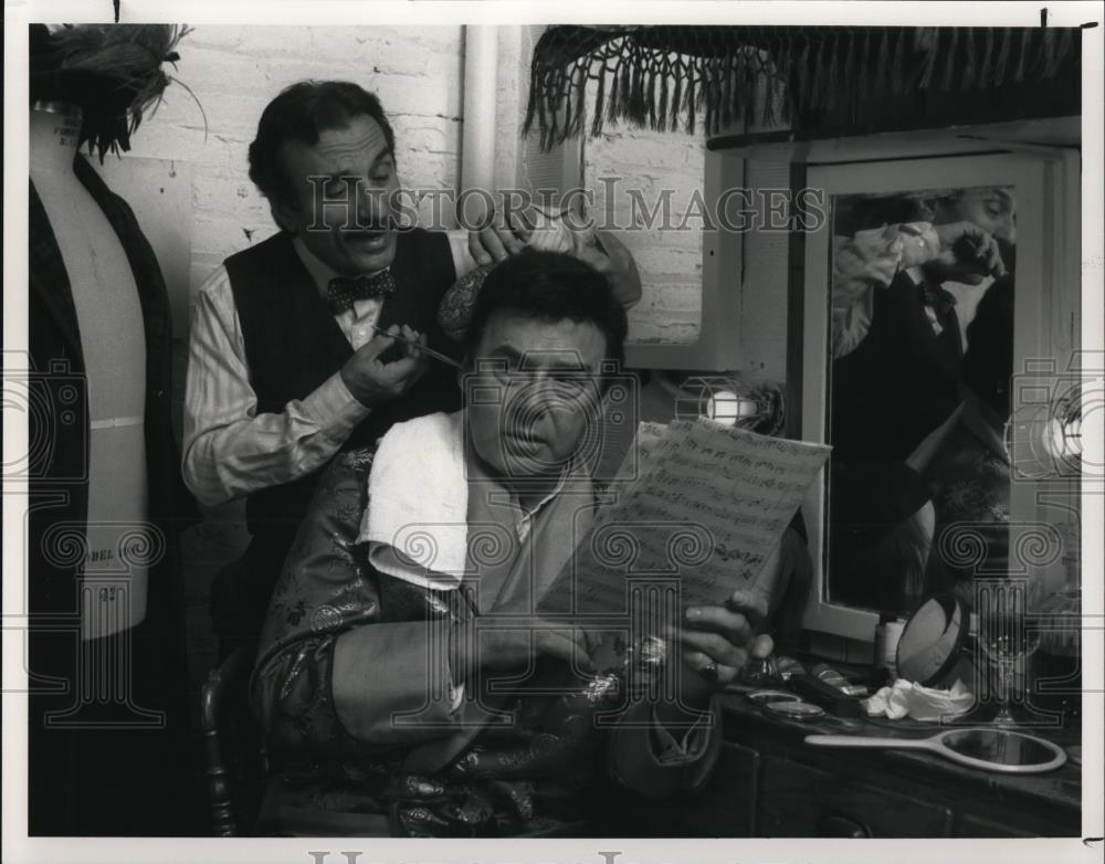 1991 Press Photo Joseph Mascolo and Joseph R. Sicari star in Bravo Caruso - Historic Images