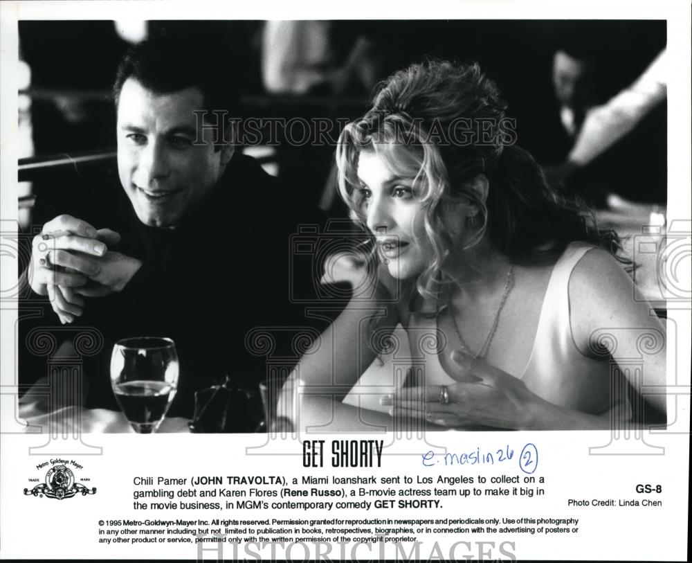 1995 Press Photo John Travolta and Rene Russo in &quot;Get Shorty&quot; - cvp42946 - Historic Images