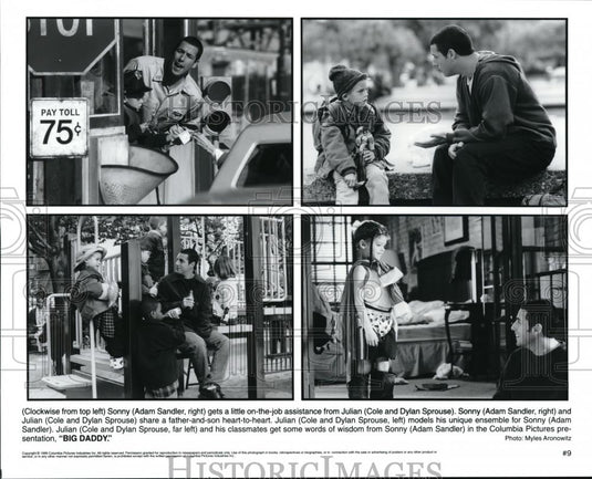 1999 Press Photo Adam Sandler Cole and Dylan Sprouse "Big Daddy" - cvp42985 - Historic Images