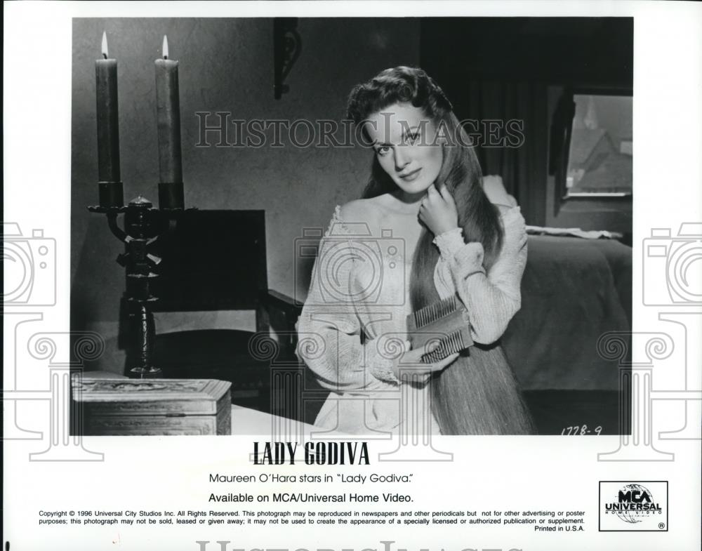 1997 Press Photo Maureen O&#39;Hara in &quot;Lady Godiva&quot; - cvp51503 - Historic Images