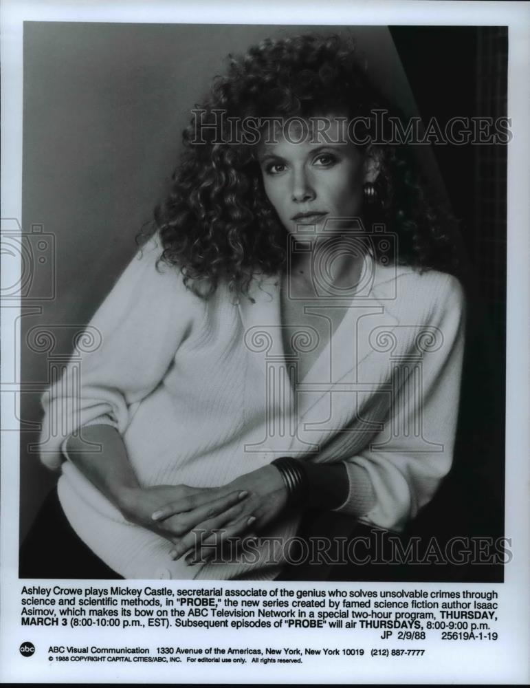 1988 Press Photo Ashley Crowe in Probe - cvp70291 - Historic Images