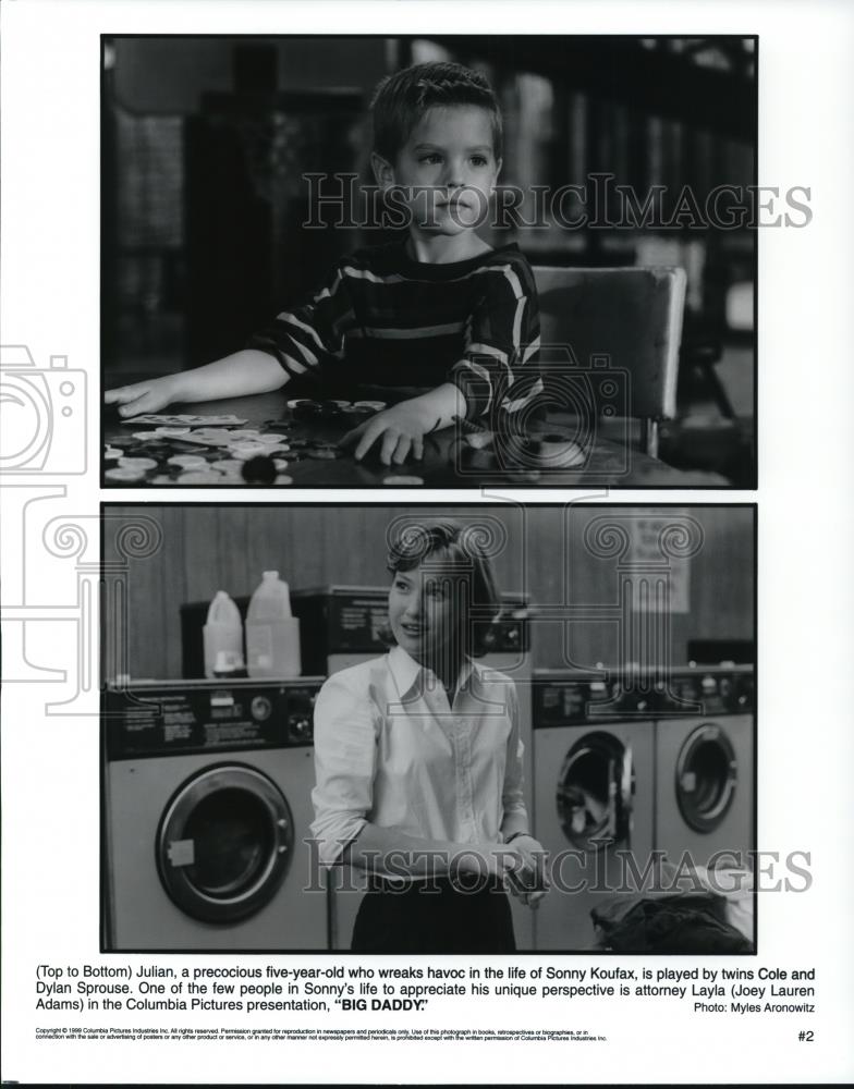 1999 Press Photo Cole &amp; Dylan Sprouse &amp; Joey Lauren in Big Daddy - Historic Images