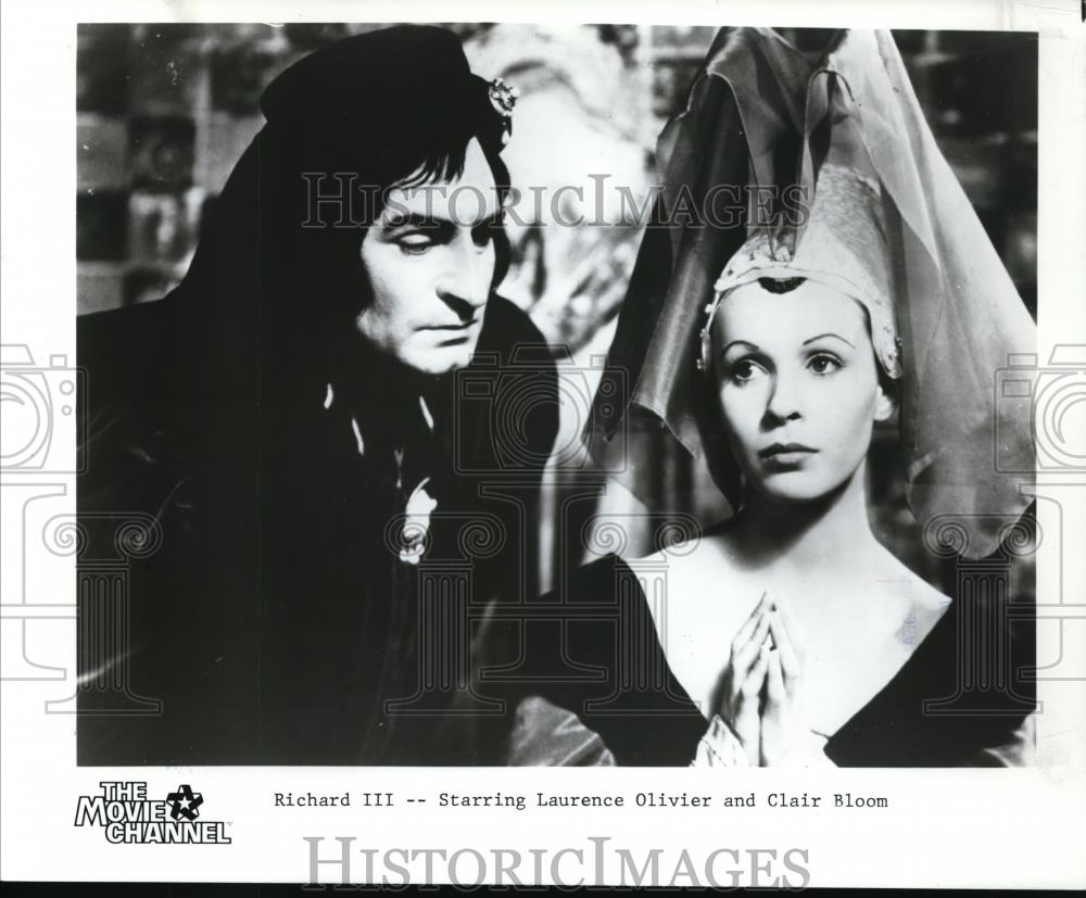 1995 Press Photo Laurence Olivier and Clair Bloom star in Richard III - Historic Images