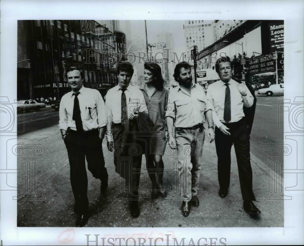 1988 Press Photo Jim Paymar, Steve Dunlop &amp; Cast of The Reporters - cvp75102 - Historic Images
