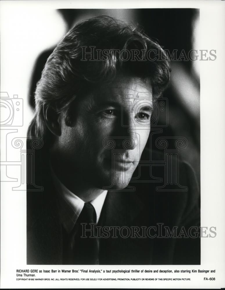 1992 Press Photo Richard Gere in Final Analysis - Historic Images