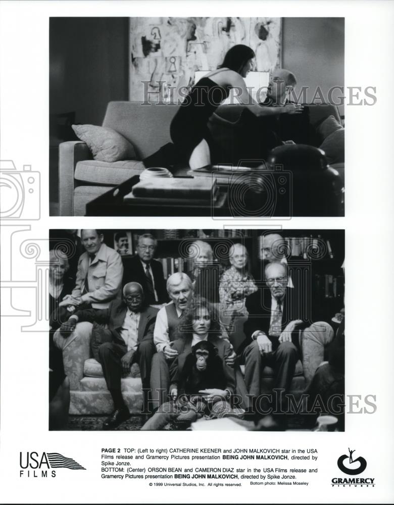 1999 Press Photo John Malkovich &amp; Catherine Keener in Being John Malkovich - Historic Images