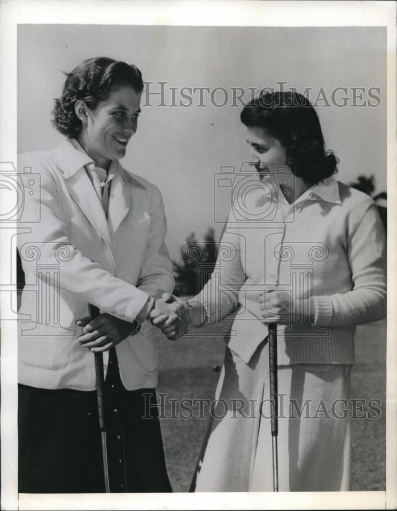 1942 Press Photo Coral Gables Fla Georia Tainter, Dorothy Kirby at golf - Historic Images