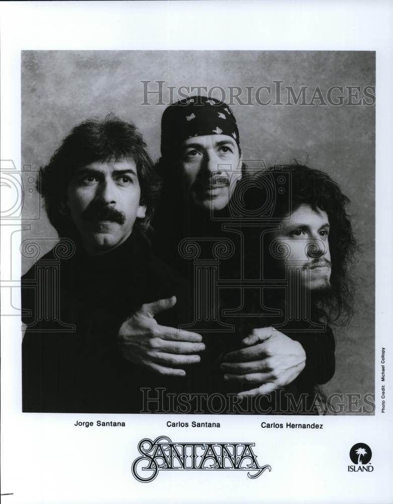 1997 Press Photo Jorge Santana Carlos Santana and Carlos Hernandez of Santana - Historic Images