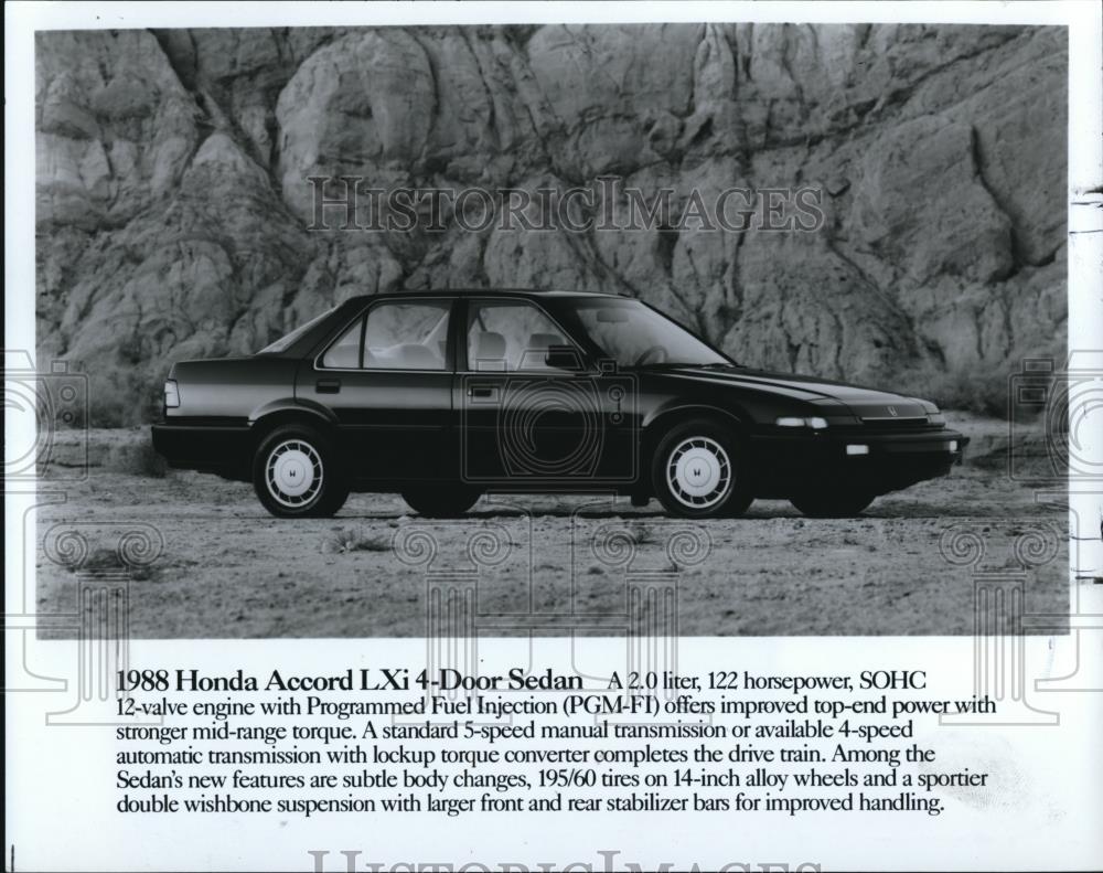 1988 Press Photo The Honda Accord LXi 4Door Sedan - Historic Images