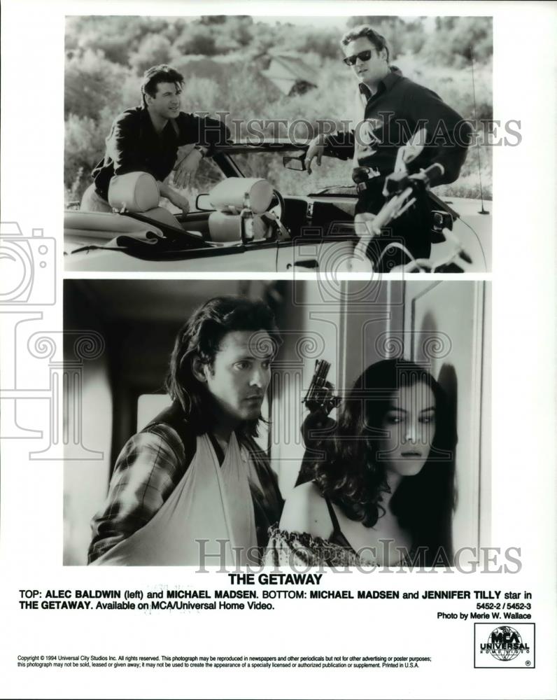 1995 Press Photo Alec Baldwin Michael Madsen Jennifer Tilly "The Getaway" - Historic Images