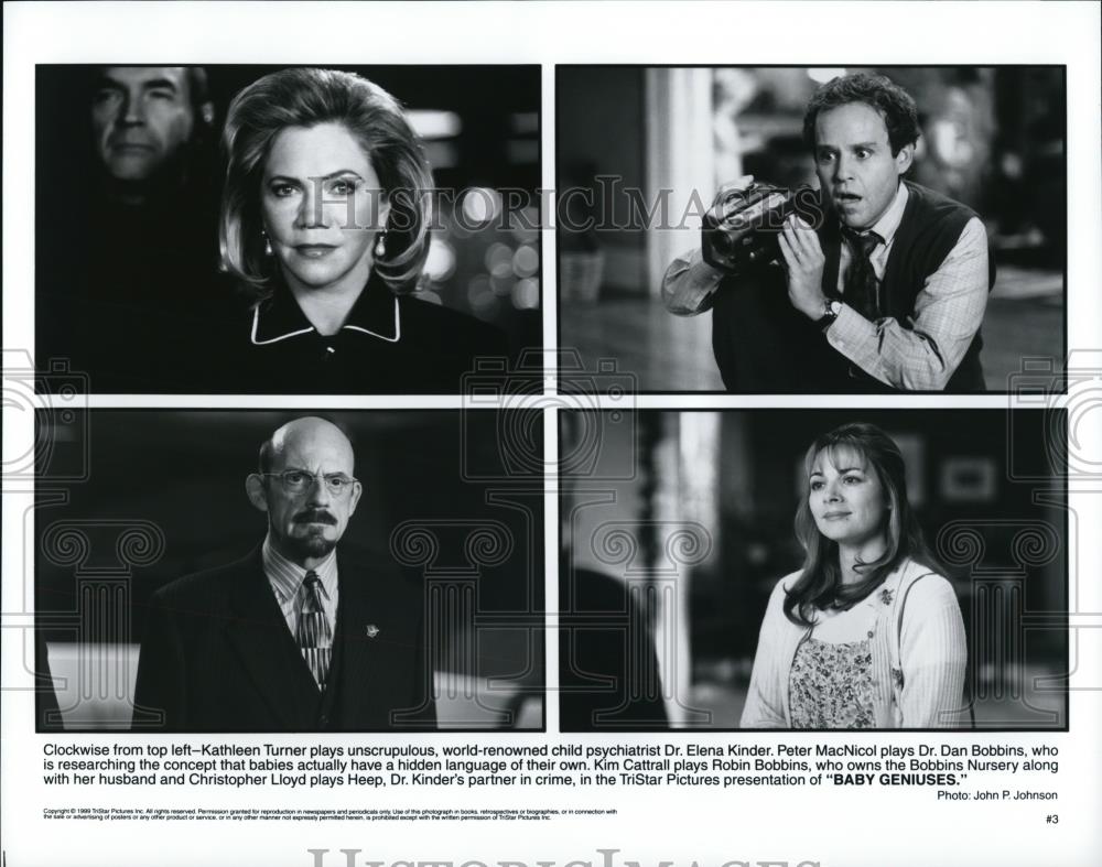 1999 Press Photo Kathleen Turner &amp; Christopher Lloyd in Baby Geniuses - Historic Images