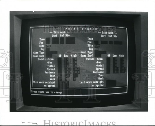 1991 Press Photo The data base created by Bill Pappas for football fans - Historic Images