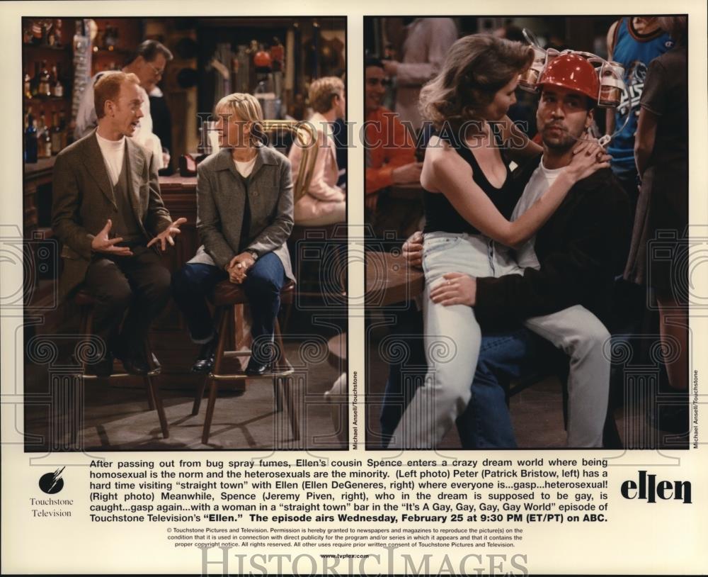 1995 Press Photo TV show Ellen Elen Ellen Degeneres Joely Fisher Sryle Gross - Historic Images