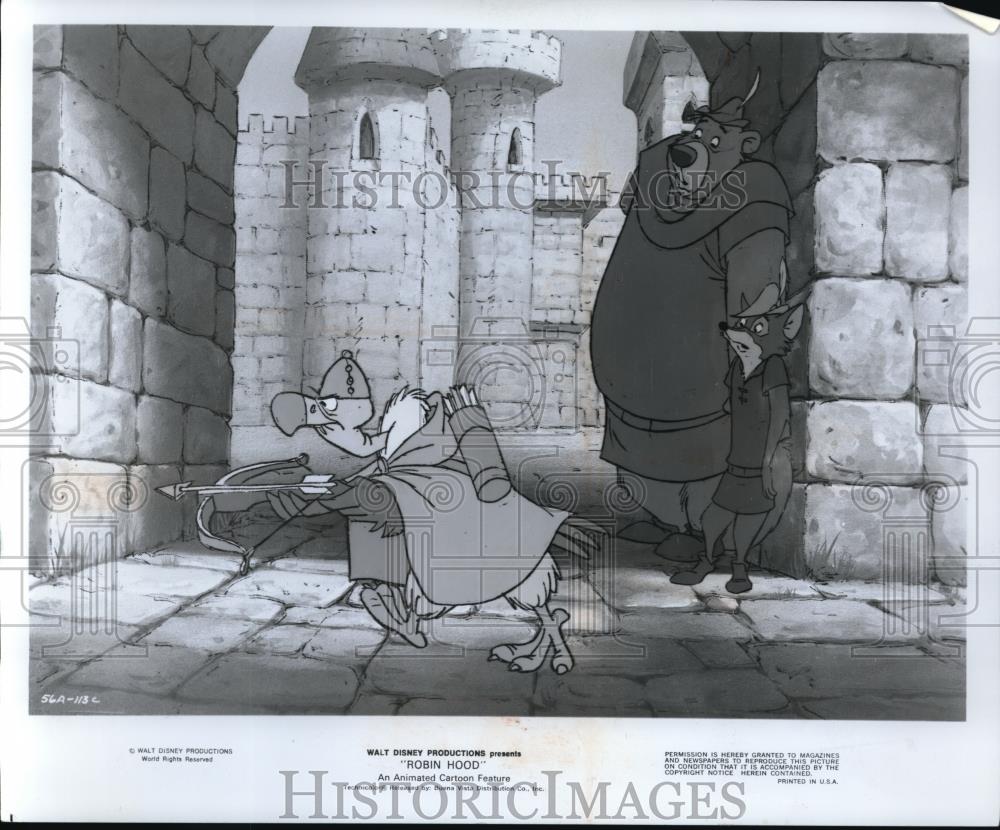 1974 Press Photo Little John and Trigger in Robin Hood animated cartoon movie - Historic Images