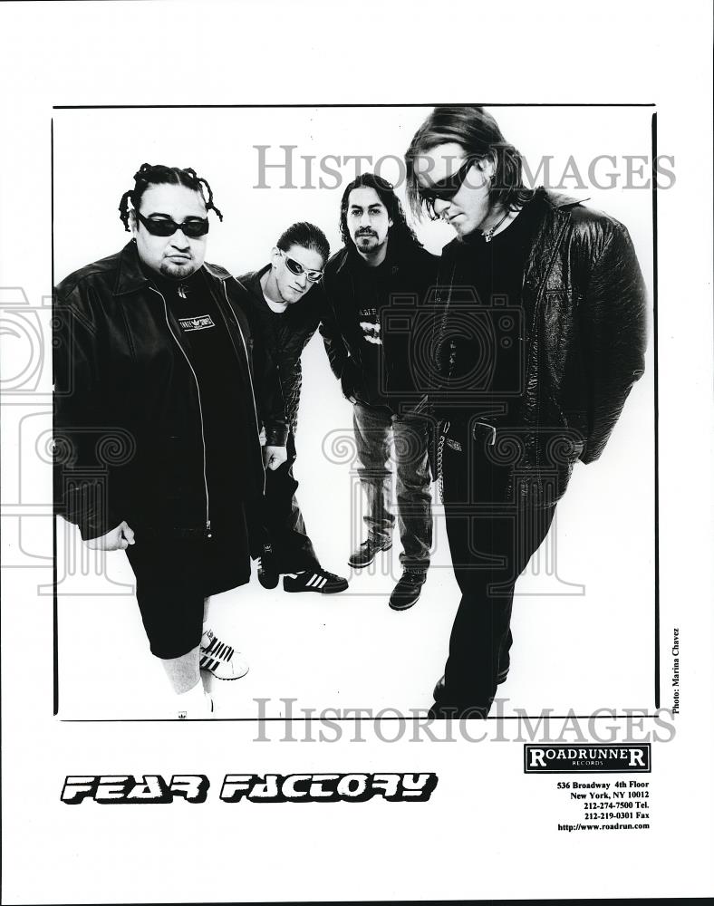 1997 Press Photo Burton Bell Dino Cazares Matt DeVries Mike Heller Fear Factory - Historic Images