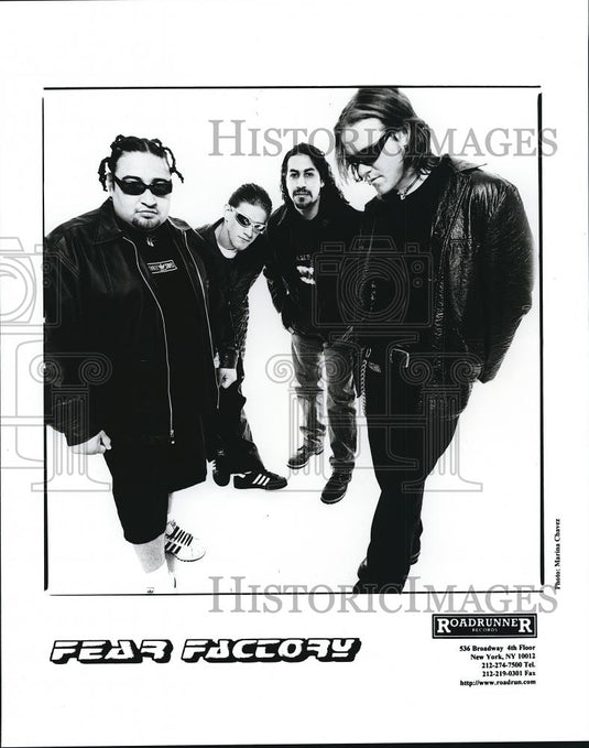 1997 Press Photo Burton Bell Dino Cazares Matt DeVries Mike Heller Fear Factory - Historic Images