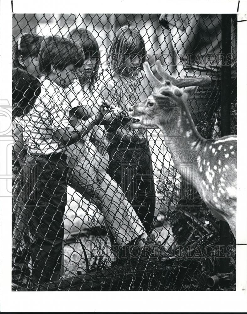 1987 Press Photo Children tour the Burnettes Farm and Educational Center - Historic Images