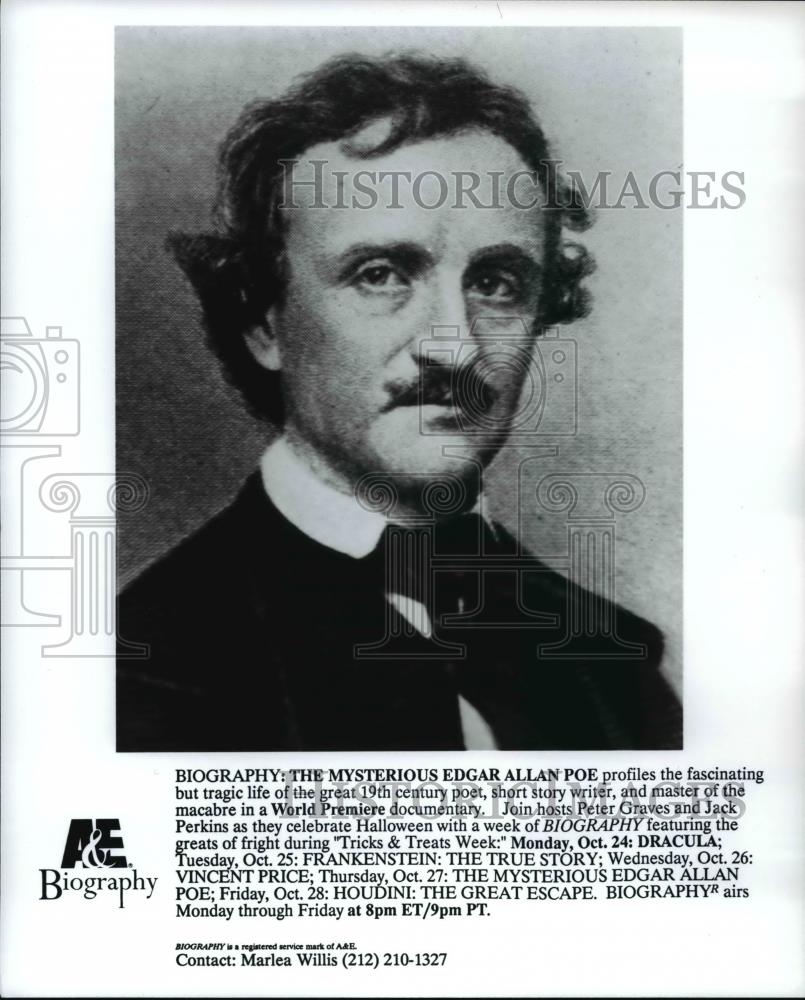 Press Photo Biography The Mysterious Edgar Allan Poe - Historic Images