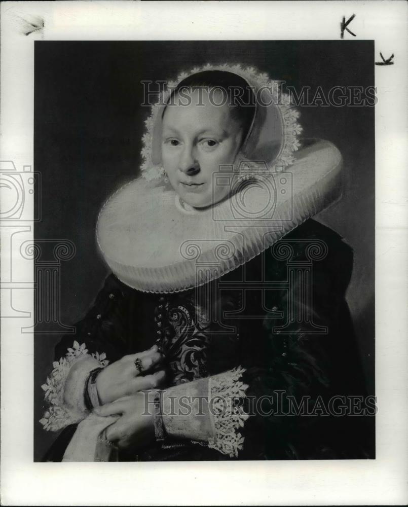 1983 Press Photo Portrait of a Lady in a Ruff at Cleveland Museum of Art - Historic Images