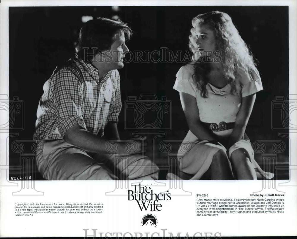 1992 Press Photo Demi Moore &amp; Jeff Daniels in The Butcher&#39;s Wife - cvp75163 - Historic Images