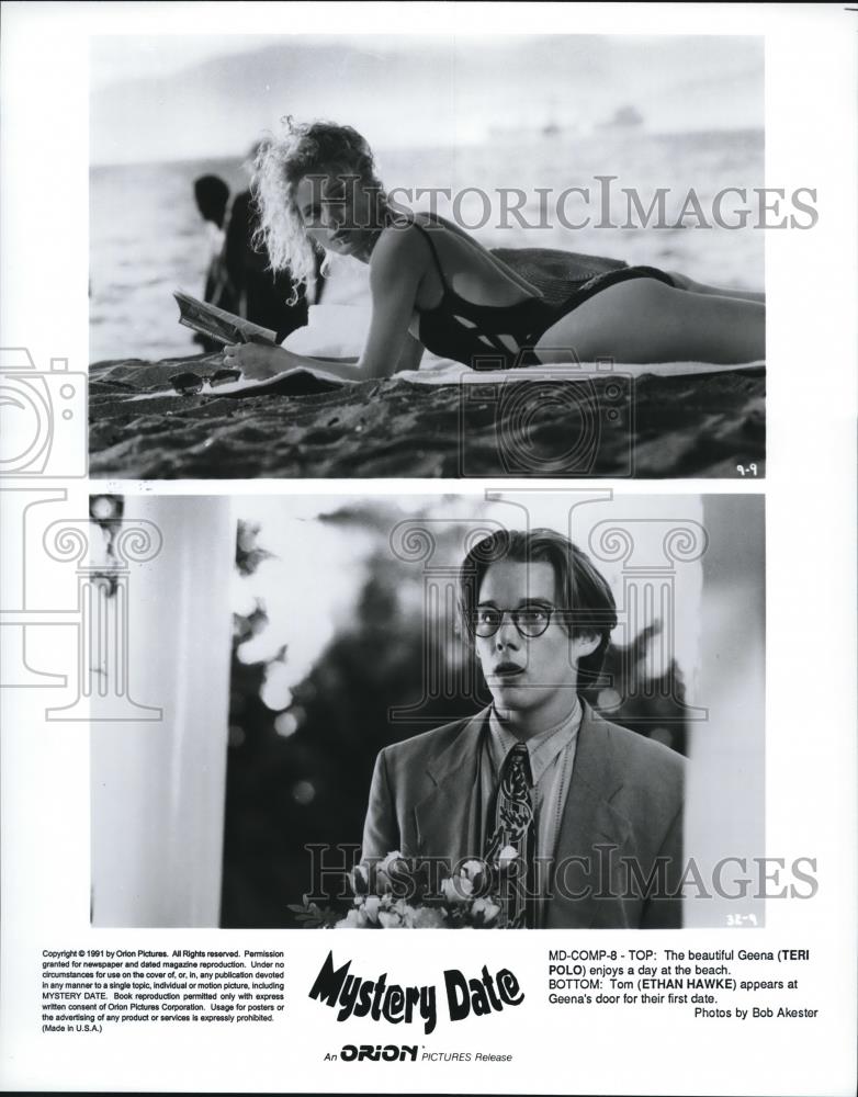 1992 Press Photo Teri Polo and Ethan Hawke star in Mystery Date - cvp52355 - Historic Images
