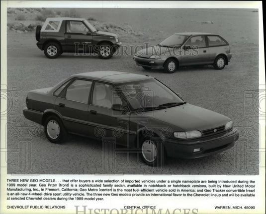 1989 Press Photo Chevrolet Geo Models - Historic Images