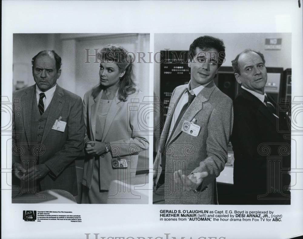 1983 Press Photo Heather McNair & Desi Arnaz Jr in Automan - cvp54285 - Historic Images
