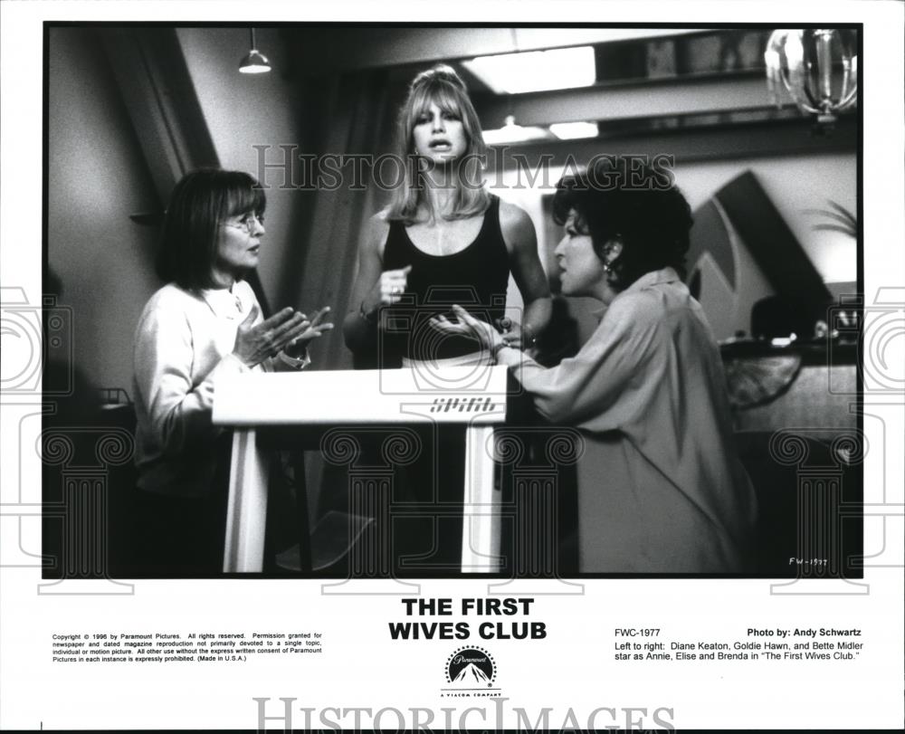 1996 Press Photo Diane Keaton Goldie Hawn and Bette Midler in First Wives Club - Historic Images