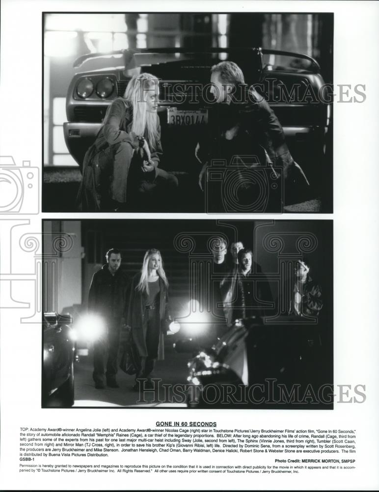 Undated Press Photo Angelina Jolie & Nicolas Cage Gone in 60 Seconds - Historic Images