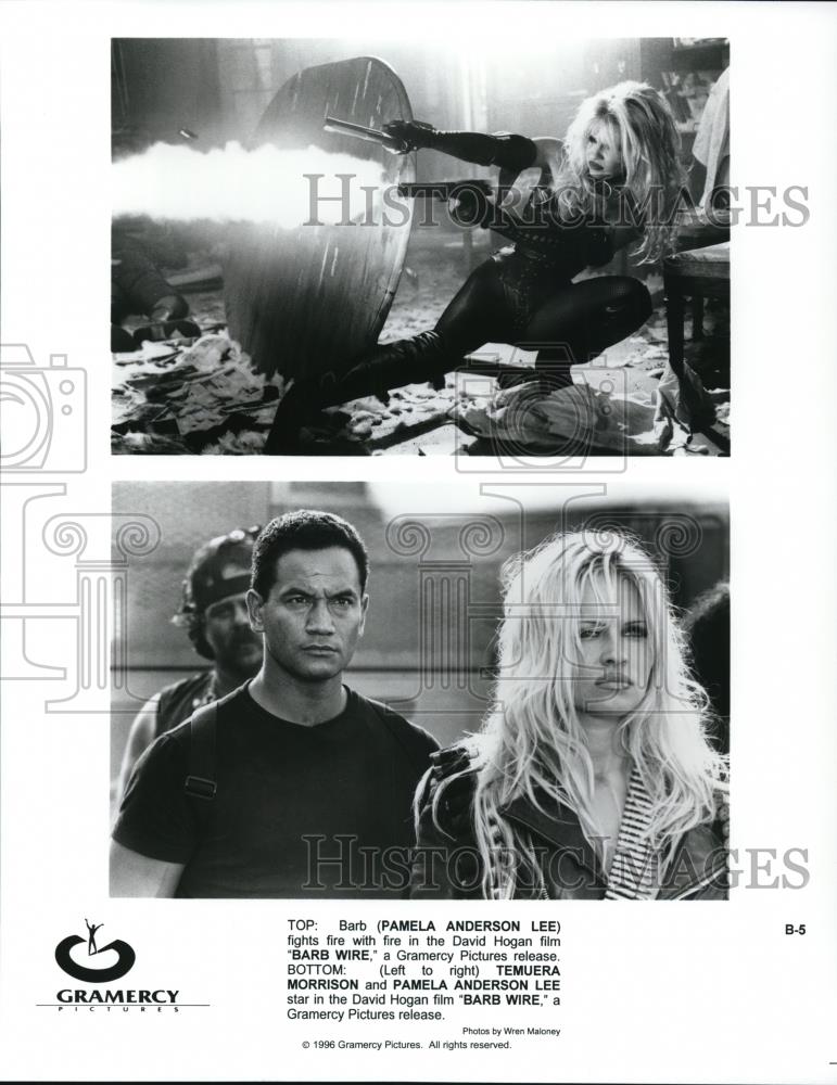 1996 Press Photo Pamela Anderson Lee Temuera Morrison Barb Wire - cvp58324 - Historic Images