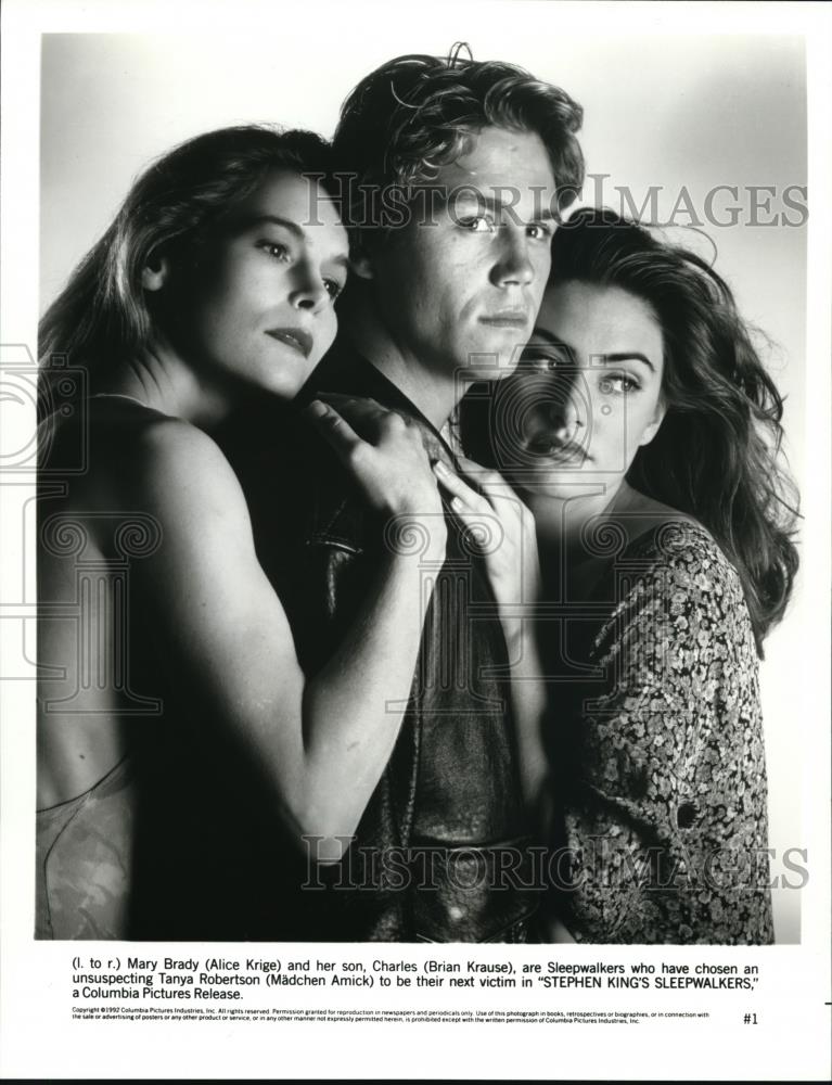 1993 Press Photo Alice Krige Brian Krause and Madchen Amick star in Sleepwalkers - Historic Images