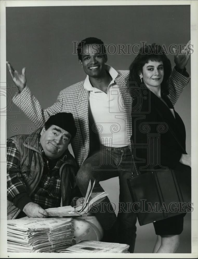 1988 Press Photo Marion Van Peebles Terry Donahoe and Joe Shea in Sonny Spoon - Historic Images