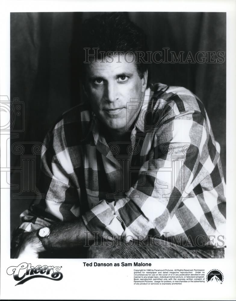 1990 Press Photo Ted Danson stars as Sam Malone on Cheers sitcom TV show - Historic Images