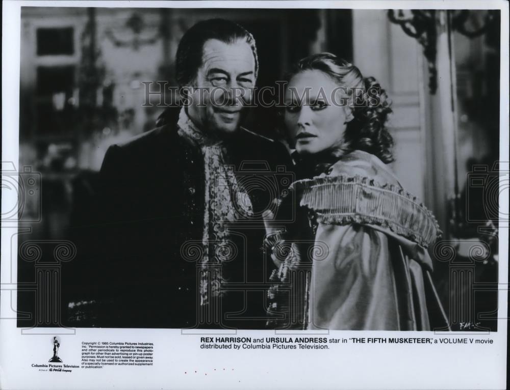 1995 Press Photo Rex Harrison & Ursula Andress in The Fifth Musketeer - Historic Images