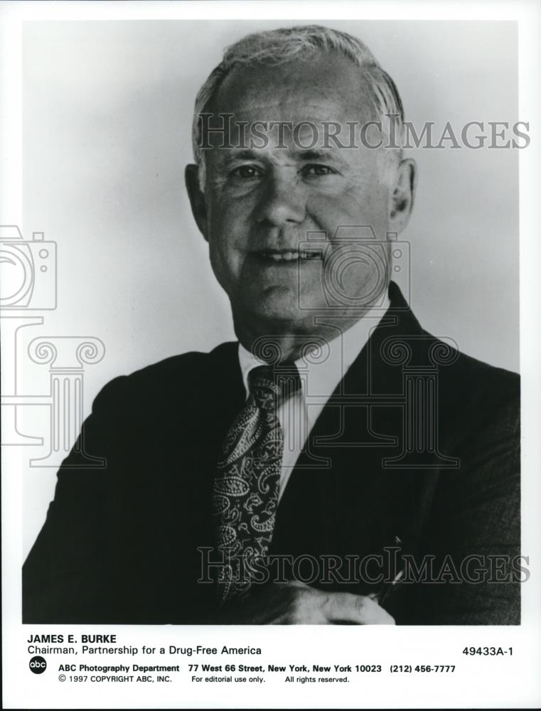 1997 Press Photo James E Burke Chairman Partnership For A Drug Free America - Historic Images