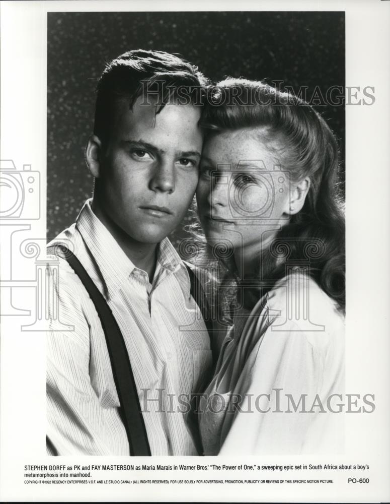 1992 Press Photo Stephen Dorff Fay Masterson in The Power of One - cvp41371 - Historic Images