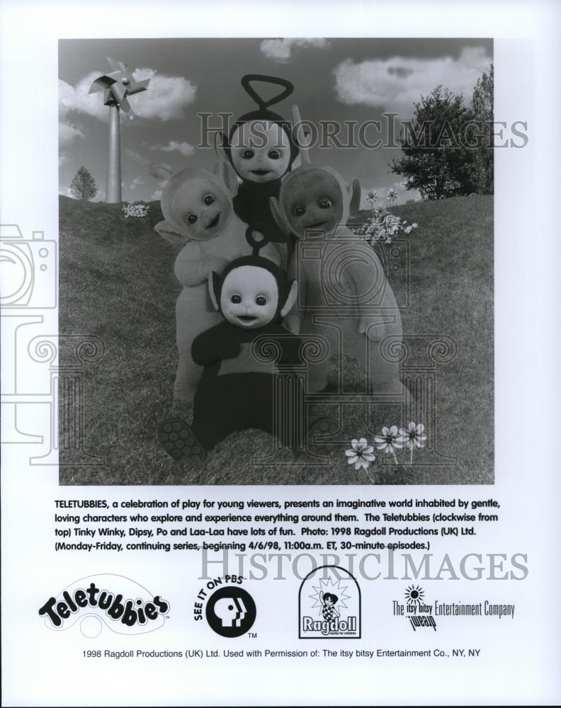 1998 Press Photo Tinky Winky Dipsy Po Loa Loa in "Teletubbies" - cvp47595 - Historic Images