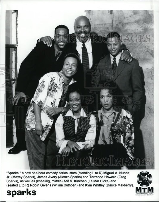 1997 Press Photo Miguel Nunez James Avery Terrence Howard Arif Kinchen in Sparks - Historic Images