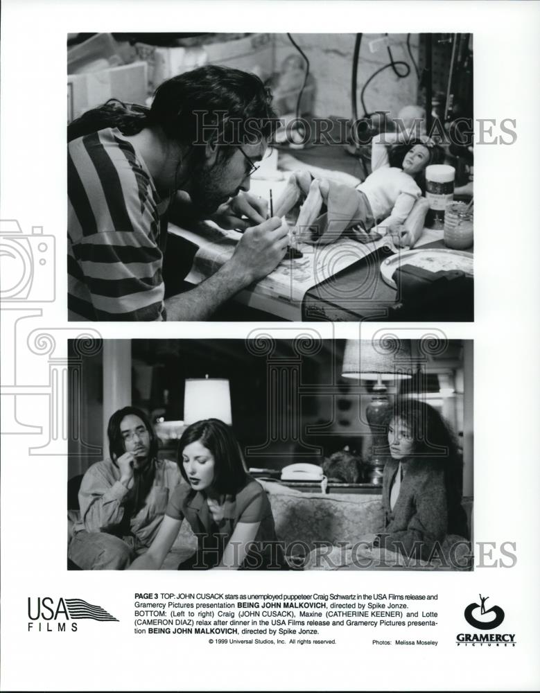 1999 Press Photo John Cusak, Catherine Keener in Being John Malkovich - 897 - Historic Images