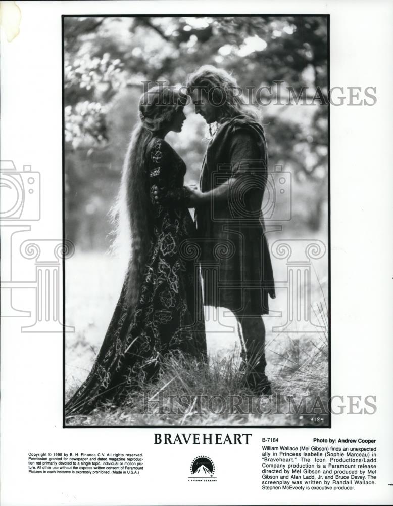 1995 Press Photo Mel Gibson &amp; Sophia Marceau in Braveheart - cvp57897 - Historic Images