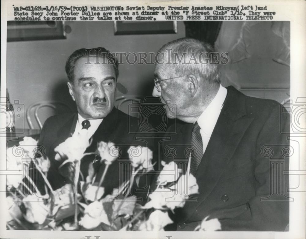 1958 Press Photo Washington Soviet Deputy Premier Anastas Mikoyan - nee04842 - Historic Images