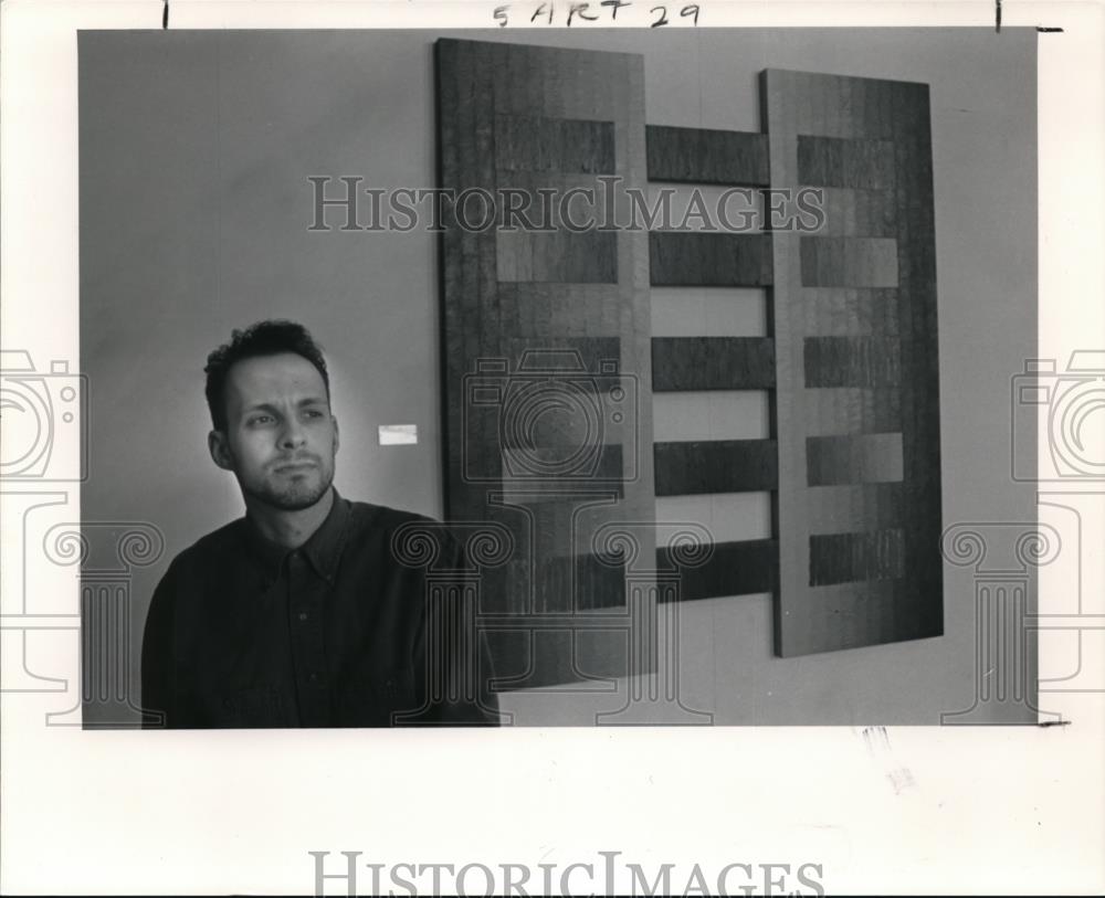 1991 Press Photo Artist Dan Witzak, Weave Together at the Playhouse Gallery - Historic Images