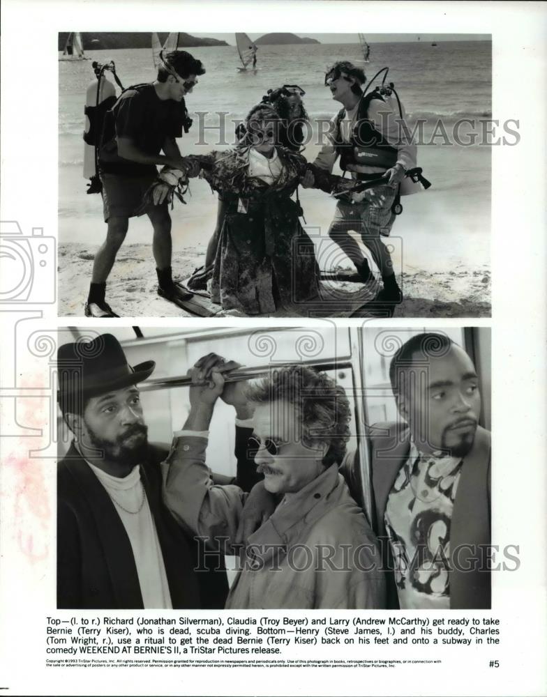 1994 Press Photo Jonathan Silverman Troy Beyer Andrew McCarthy Steve James - Historic Images