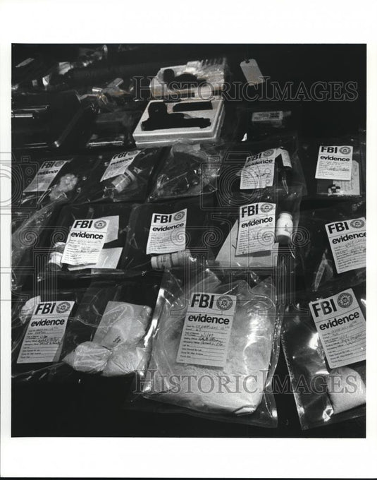 1989 Press Photo The drug evidence from a raid in Akron - Historic Images
